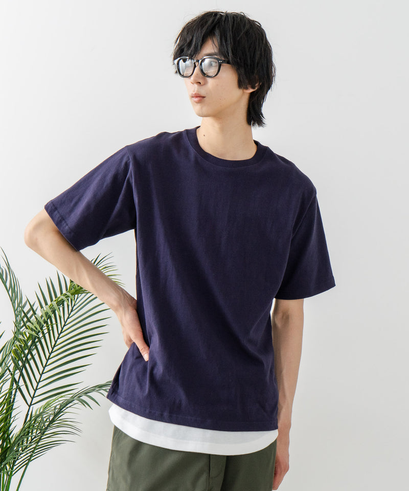 USAコットン ワッペンロゴ刺繍 無地 クルーネック半袖Tシャツ レディース メンズ【DISCUS/ディスカス】