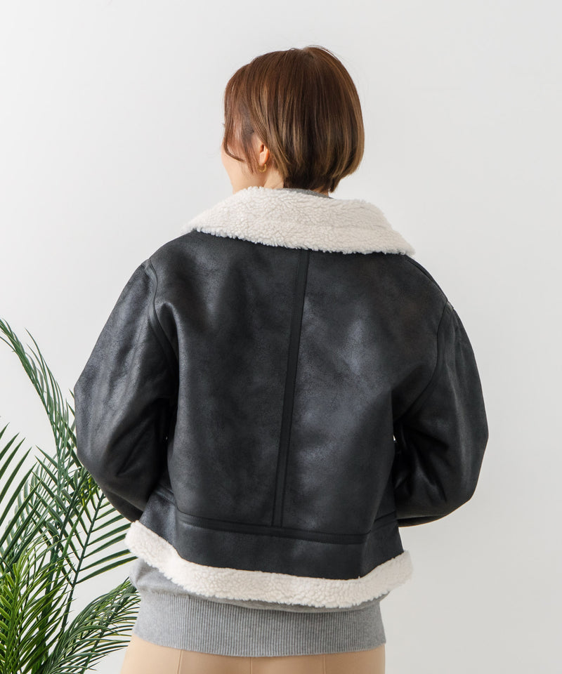 【C-FORT POINT/フォートポイント】フェイクレザー フライトジャケット