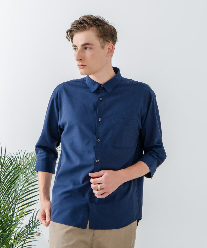 COOLMAXリネンミックス7分袖シャツ【BLUE STANDARD/ブルースタンダード
