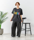 【C-FORT POINT/フォートポイント】カラフルロゴプリント ワイドシルエットTシャツ 韓国ファッション 部屋着 ワンマイル 春夏 ゆったり 綿100% ❘ジーンズメイト公式オンラインショップ