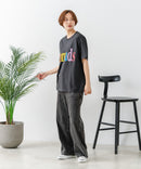 【C-FORT POINT/フォートポイント】カラフルロゴプリント ワイドシルエットTシャツ 韓国ファッション 部屋着 ワンマイル 春夏 ゆったり 綿100% ❘ジーンズメイト公式オンラインショップ