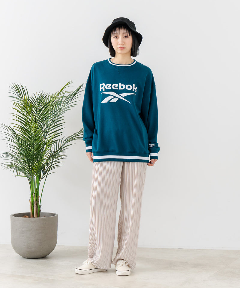 【Reebok/リーボック】裏毛 ロゴワッペン リブライン クルースウェット zo