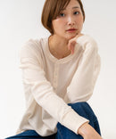 【HANES/ヘインズ】【長めの着丈は気になる腰周りをすっきりカバー】HANES Thermal for HER サーマルヘンリーロンＴ 長袖 無地 シンプル ドロップショルダー リングドット使い ヘムライン ❘ジーンズメイト公式オンラインショップ