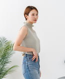 【C-FORTPOINT/フォートポイント】【1枚で華やか レースインナー】ハイネックレース切替タンクトップ インナー チラ見せ 重ね着 立ち襟 華やか 上品 きれいめ
