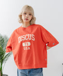 【DISCUS/ディスカス】カレッジロゴプリント ヘビーウェイトTシャツ ルーズシルエット