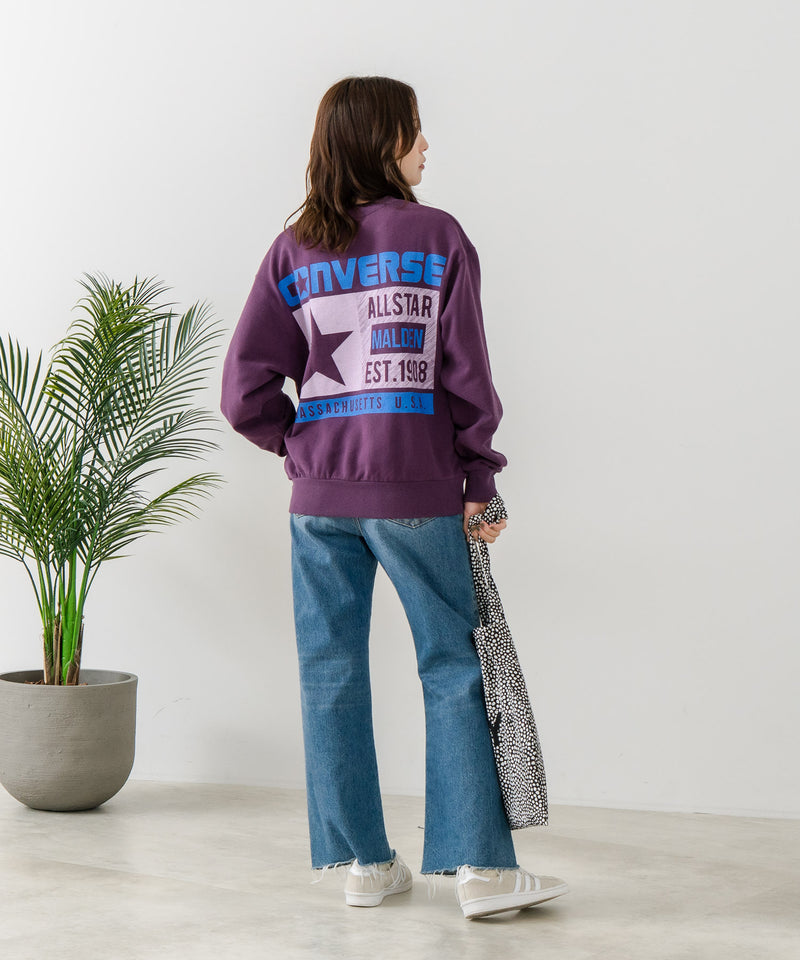 【CONVERSE/コンバース】バッグプリント ブランドロゴ スウェットトレーナー