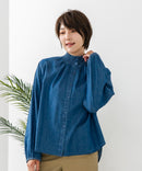 【C-FORTPOINT/フォートポイント】デニム シャーリング ブラウス