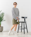 【C-FORT POINT/フォートポイント】【ウエストは総ゴム仕様で履きやすさ・動きやすさ抜群◎】シェフハーフパンツ ショートパンツ ワイド 太め 短パン ウエストゴム 楽ちん イージーパンツ 膝丈 アメカジ スケーター ストリート アウトドア
