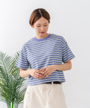 【C-FORT POINT/フォートポイント】ボーダークロップド丈Ｔシャツ