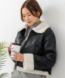 【C-FORT POINT/フォートポイント】フェイクレザー フライトジャケット