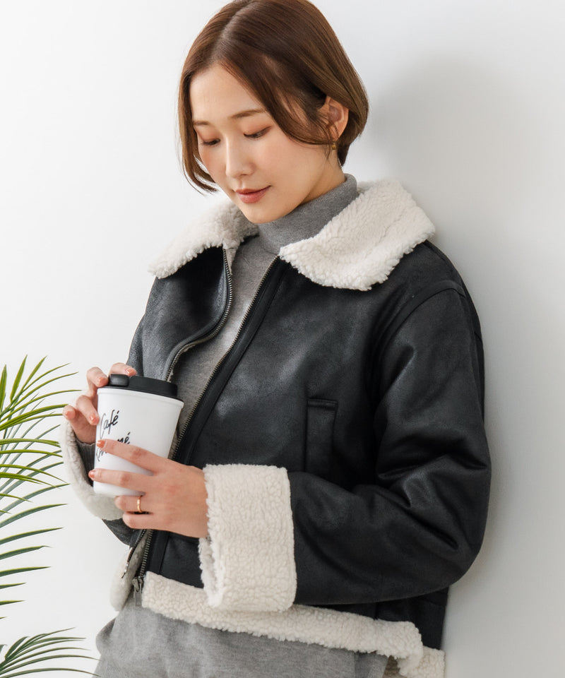 【C-FORT POINT/フォートポイント】フェイクレザー フライトジャケット