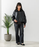 【BEVERLY HILLS POLO CLUB/ビバリーヒルズポロクラブ】フェイクレザー リブブルゾン