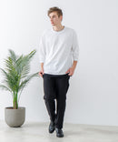 【汗染みの目立ちにくいTシャツ ZEROSTAIN/ゼロステイン】フェイクレイヤード ビッグシルエット キーネック クルーネック 7分袖Tシャツ 防汚 ＵＶカット ❘ジーンズメイト公式オンラインショップ