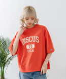 【DISCUS/ディスカス】カレッジロゴプリント ヘビーウェイトTシャツ ルーズシルエット