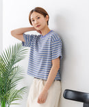 【C-FORT POINT/フォートポイント】ボーダークロップド丈Ｔシャツ