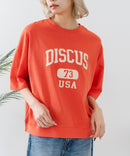 【DISCUS/ディスカス】カレッジロゴプリント ヘビーウェイトTシャツ ルーズシルエット