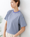 【C-FORT POINT/フォートポイント】ボーダークロップド丈Ｔシャツ