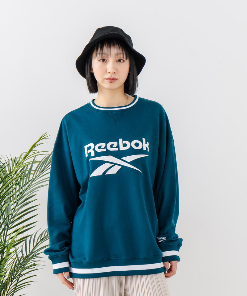 【Reebok/リーボック】裏毛 ロゴワッペン リブライン クルースウェット zo