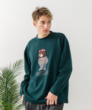 【BLUE STANDARD/ブルースタンダード】パフィースウェット 部分刺繍クルーネック トレーナー ストレッチ 春服 ❘ジーンズメイト公式オンラインショップ