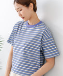 【C-FORT POINT/フォートポイント】ボーダークロップド丈Ｔシャツ