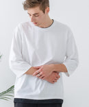 【汗染みの目立ちにくいTシャツ ZEROSTAIN/ゼロステイン】フェイクレイヤード ビッグシルエット キーネック クルーネック 7分袖Tシャツ 防汚 ＵＶカット ❘ジーンズメイト公式オンラインショップ