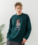 【BLUE STANDARD/ブルースタンダード】パフィースウェット 部分刺繍クルーネック トレーナー ストレッチ 春服 ❘ジーンズメイト公式オンラインショップ