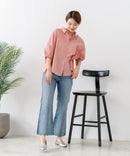 【C-FORTPOINT/フォートポイント】【上品 高見え刺繍】袖刺繍ブラウス 綿100％ 花模様 大人可愛い きれいめ 通勤 お出かけ