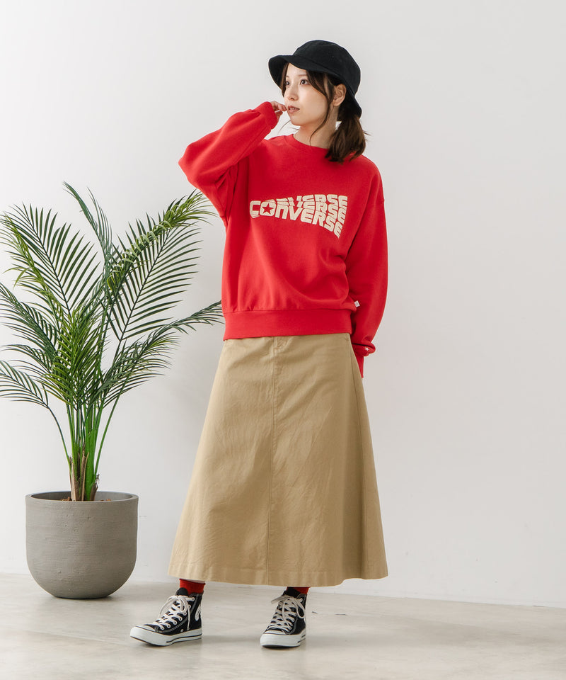 【CONVERSE/コンバース】クラックロゴ グラフィック スウェットトレーナー