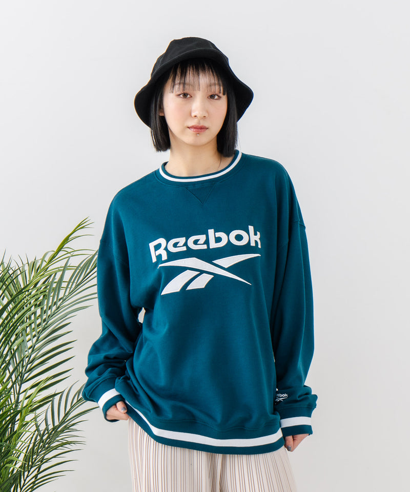 【Reebok/リーボック】裏毛 ロゴワッペン リブライン クルースウェット zo