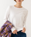 【HANES/ヘインズ】【日本人女性の体形に合わせたシルエットで絶妙なフィット感を実現】Japan Fit for HER ロングスリーブクルーネックTシャツ 2枚組 綿100% 長袖 無地 シンプル 透けにくい チューブボディ ガーメントウォッシュ加工 ❘ジーンズメイト公式オンラインショップ