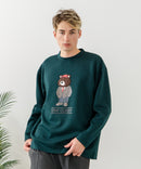 【BLUE STANDARD/ブルースタンダード】パフィースウェット 部分刺繍クルーネック トレーナー ストレッチ 春服 ❘ジーンズメイト公式オンラインショップ