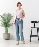 【C-FORTPOINT/フォートポイント】【1枚で華やか レースインナー】ハイネックレース切替タンクトップ インナー チラ見せ 重ね着 立ち襟 華やか 上品 きれいめ