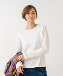 【HANES/ヘインズ】【日本人女性の体形に合わせたシルエットで絶妙なフィット感を実現】Japan Fit for HER ロングスリーブクルーネックTシャツ 2枚組 綿100% 長袖 無地 シンプル 透けにくい チューブボディ ガーメントウォッシュ加工 ❘ジーンズメイト公式オンラインショップ