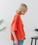 【DISCUS/ディスカス】カレッジロゴプリント ヘビーウェイトTシャツ ルーズシルエット