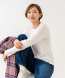 【HANES/ヘインズ】【日本人女性の体形に合わせたシルエットで絶妙なフィット感を実現】Japan Fit for HER ロングスリーブクルーネックTシャツ 2枚組 綿100% 長袖 無地 シンプル 透けにくい チューブボディ ガーメントウォッシュ加工 ❘ジーンズメイト公式オンラインショップ