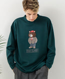 【BLUE STANDARD/ブルースタンダード】パフィースウェット 部分刺繍クルーネック トレーナー ストレッチ 春服 ❘ジーンズメイト公式オンラインショップ