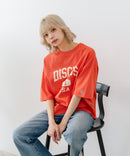 【DISCUS/ディスカス】カレッジロゴプリント ヘビーウェイトTシャツ ルーズシルエット