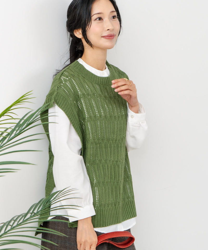【C-FORTPOINT/フォートポイント】ニットベスト＋ブラウスアンサンブル1