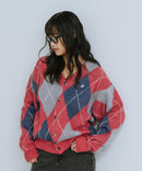 【BEVERLY HILLS POLO CLUB/ビバリーヒルズポロクラブ】ワンポイント刺繍 モヘアタッチ ニットカーディガン