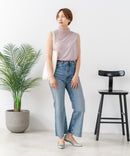 【C-FORTPOINT/フォートポイント】【1枚で華やか レースインナー】ハイネックレース切替タンクトップ インナー チラ見せ 重ね着 立ち襟 華やか 上品 きれいめ