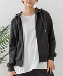 【U.S. POLO ASSN./ユーエスポロアッスン】ダンボール素材 ワンポイントロゴ刺繍 フルジップパーカー