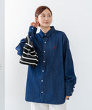 【BEVERLY HILLS POLO CLUB/ビバリーヒルズポロクラブ】【選べる2シルエット】オックスワイドシャツ（クロップド丈 or ビッグシルエット）ポニー刺繍
