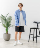 【C-FORT POINT/フォートポイント】【ウエストは総ゴム仕様で履きやすさ・動きやすさ抜群◎】シェフハーフパンツ ショートパンツ ワイド 太め 短パン ウエストゴム 楽ちん イージーパンツ 膝丈 アメカジ スケーター ストリート アウトドア