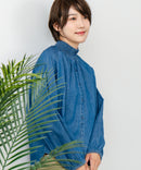 【C-FORTPOINT/フォートポイント】デニム シャーリング ブラウス