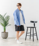 【C-FORT POINT/フォートポイント】【ウエストは総ゴム仕様で履きやすさ・動きやすさ抜群◎】シェフハーフパンツ ショートパンツ ワイド 太め 短パン ウエストゴム 楽ちん イージーパンツ 膝丈 アメカジ スケーター ストリート アウトドア