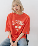 【DISCUS/ディスカス】カレッジロゴプリント ヘビーウェイトTシャツ ルーズシルエット