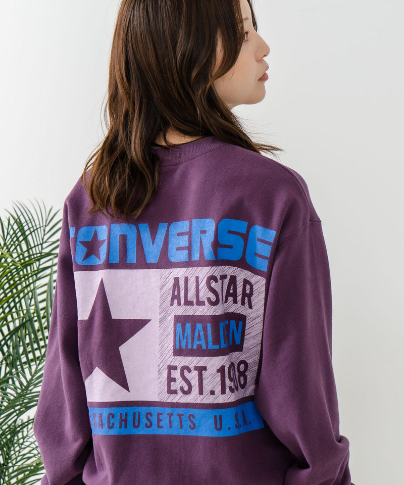 【CONVERSE/コンバース】バッグプリント ブランドロゴ スウェットトレーナー