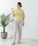 5分袖 刺繍バルーンスリーブTシャツ【C17/シーセブンティーン】