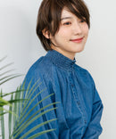 【C-FORTPOINT/フォートポイント】デニム シャーリング ブラウス