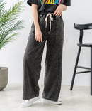 【C-FORT POINT/フォートポイント】ニットデニム ベイカーワイドパンツ デニム風 ストレッチ 柔らかい 楽パン ウエストゴム 大人カジュアル デイリー 公園 ワンマイルウェア